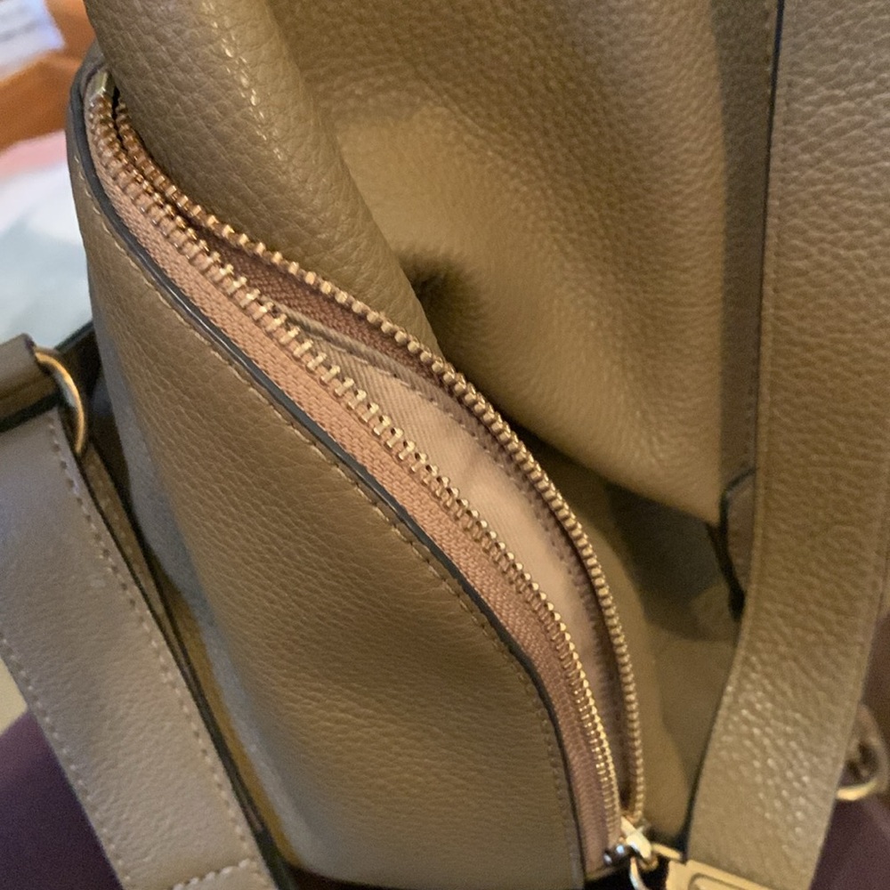 Rebecca Minkoff Julian leather Backpack in Military, brass hardware - Picture 6 of 17